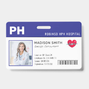 Tarjeta De Identificación ID de foto del empleado médico del hospital
