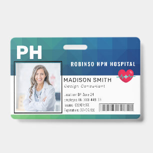 Tarjeta De Identificación ID de foto del empleado médico del hospital
