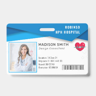 Tarjeta De Identificación ID de foto del empleado médico del hospital