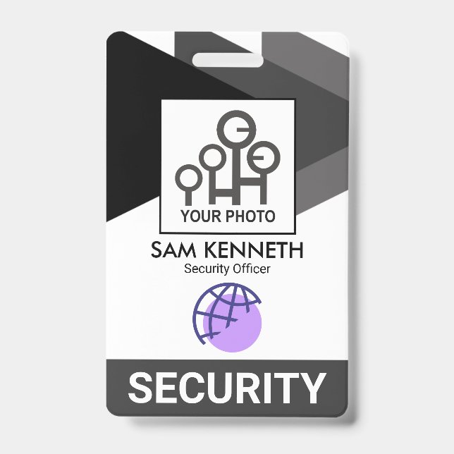 Tarjeta De Identificación Id. de foto del personal de seguridad de los trián (Parte frontal)