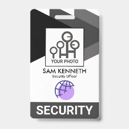 Tarjeta De Identificación Id. de foto del personal de seguridad de los trián