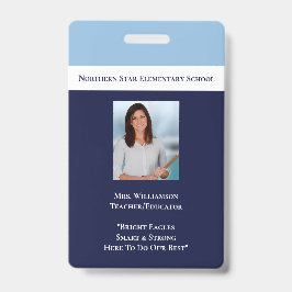 Tarjeta De Identificación Id de foto del personal empleado de la escuela azu