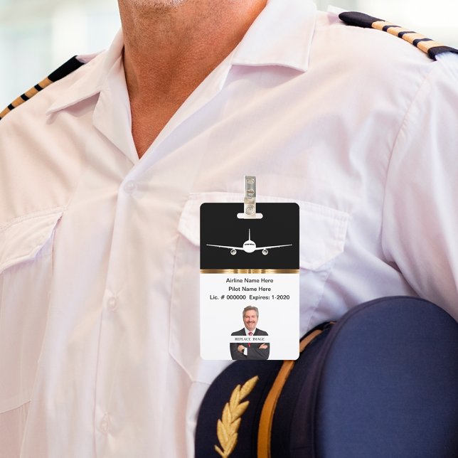 Tarjeta De Identificación ID de foto del piloto de aerolíneas privadas clási (Subido por el creador)