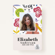 ID de FOTO - Paso VIP de empleado - Flores Girly