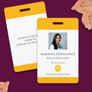 Tarjeta De Identificación ID de foto personalizado de enfermera registrada a