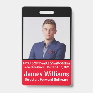Tarjeta De Identificación ID de foto personalizado Evento Vertical