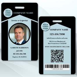 Tarjeta De Identificación ID de foto profesional negro azul