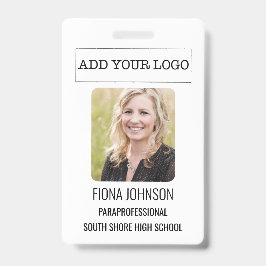 Tarjeta De Identificación Id. de foto simple de empleado