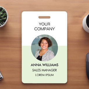 Tarjeta De Identificación id. de fotografía de la ronda de empleados