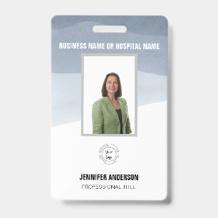 Tarjeta De Identificación ID de hospital o empresa con código de barras