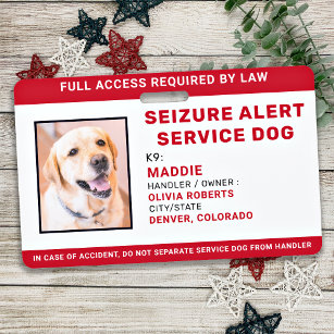 Tarjeta De Identificación ID de la foto del perro del servicio de alerta de 