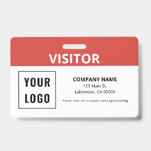 Tarjeta De Identificación ID de logo simple de pase de visitante