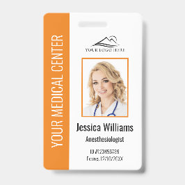 Tarjeta De Identificación ID de naranja de empleado de atención médica perso
