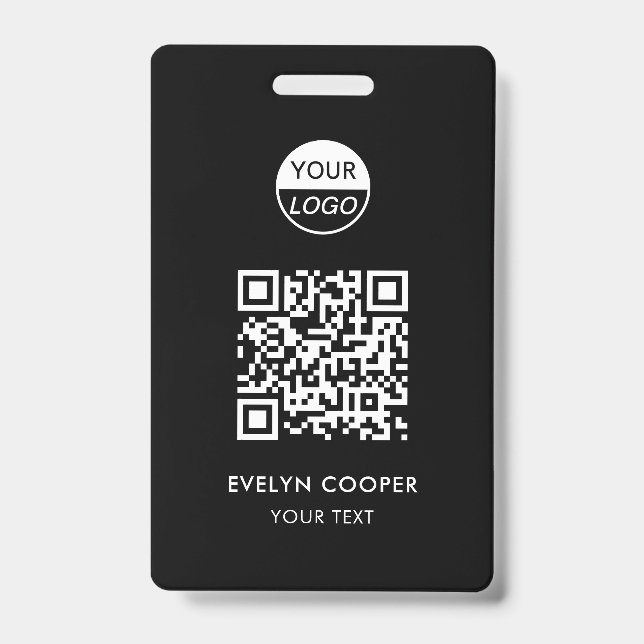 Tarjeta De Identificación Id. de negocio | Insignia de empleado de QR (Anverso)