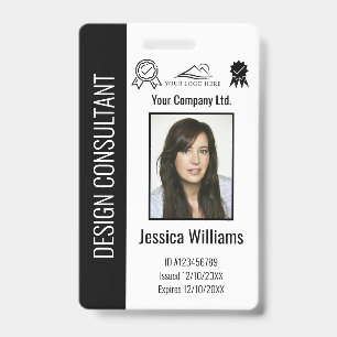 Tarjeta De Identificación ID de negro de empleado corporativo personalizado