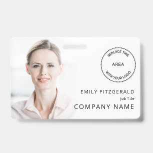 Tarjeta De Identificación ID de nombre con superposición de foto del emplead