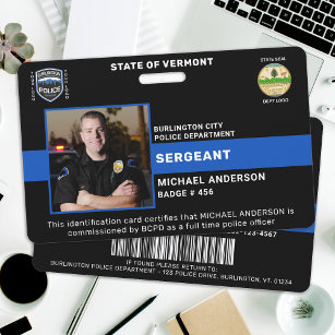 Tarjeta De Identificación ID de oficial de fotografía personalizado del Depa