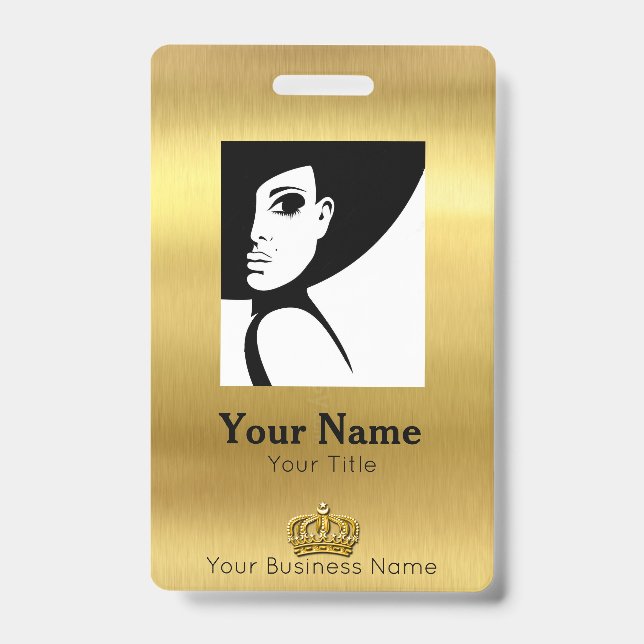 Tarjeta De Identificación Id. de oro de empleado (Parte frontal)