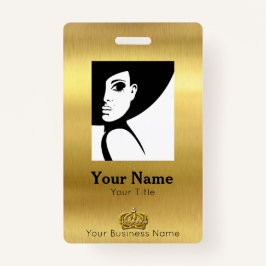 Tarjeta De Identificación Id. de oro de empleado