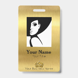 Tarjeta De Identificación ID de oro del empleado