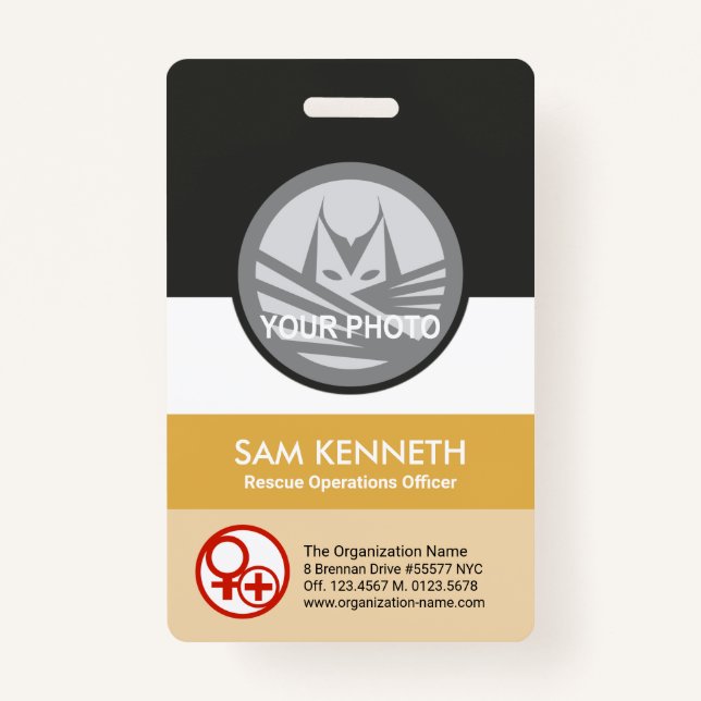 Tarjeta De Identificación Id. de personal de plantilla de plantilla de fotog (Anverso)