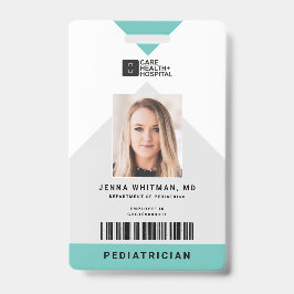 Tarjeta De Identificación Id. de personal médico de flecha + Código de barra