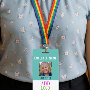 Tarjeta De Identificación ID de personal personalizado - Foto pase - Nombre 