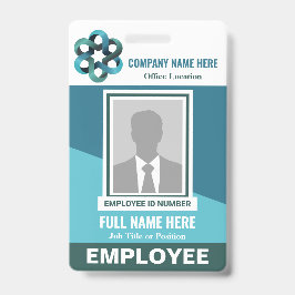 Tarjeta De Identificación Id. de plantilla de color tricolor de empleado fot