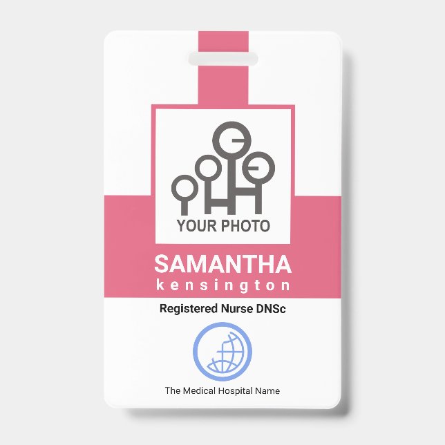 Tarjeta De Identificación Id. de plantilla de plantilla de personal de enfer (Anverso)