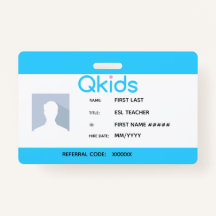 Id. de profesor ESL de QKids