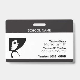 Tarjeta De Identificación Id. de profesor simple