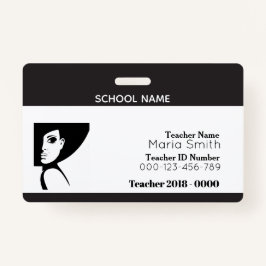 Tarjeta De Identificación Id. de profesor simple