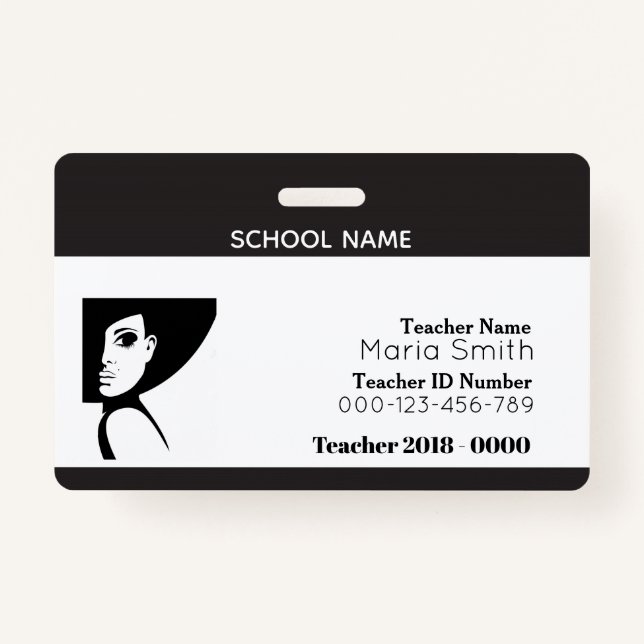 Tarjeta De Identificación Id. de profesor simple (Anverso)
