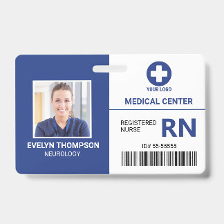 Tarjeta De Identificación ID de RN de enfermera registrada del empleado médi