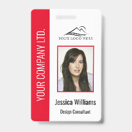 Tarjeta De Identificación ID de seguridad de empleado corporativo rojo perso
