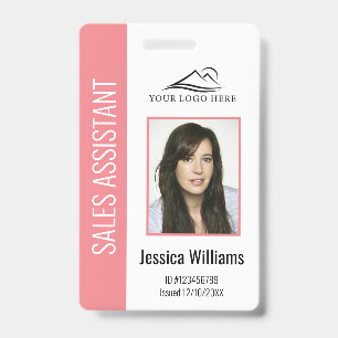 Tarjeta De Identificación ID de seguridad de empleado corporativo rosa perso