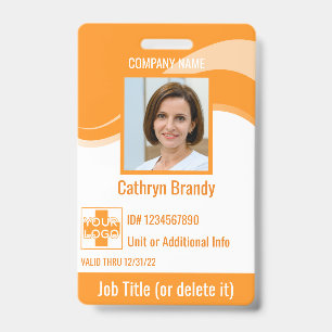 Tarjeta De Identificación Id de seguridad del empleado personalizado naranja