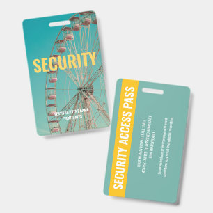 Tarjeta De Identificación ID de seguridad para eventos de conciertos de músi