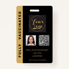 Tarjeta De Identificación ID de vacunación de código QR de fotografía empres