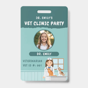 Tarjeta De Identificación ID de veterinario Cumpleaños de juego de imitación