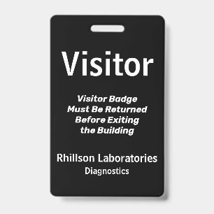 Tarjeta De Identificación ID de visitante personalizado