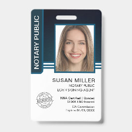 Tarjeta De Identificación Id. del agente de firma de préstamos públicos de n