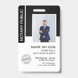 Tarjeta De Identificación Id. del agente de firma de préstamos públicos de n