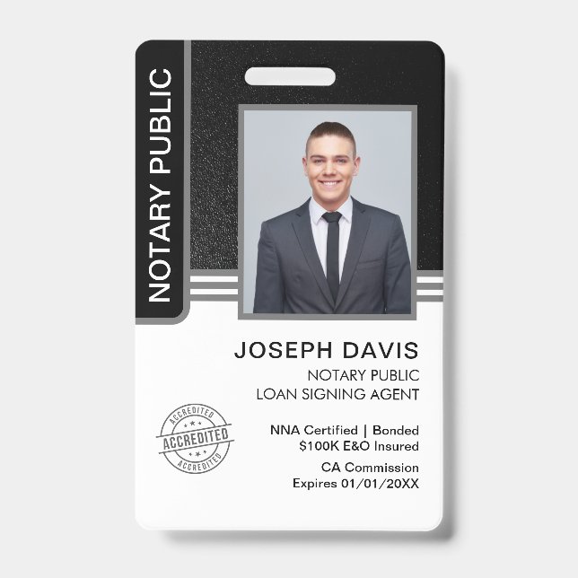 Tarjeta De Identificación Id. del agente de firma de préstamos públicos de n (Parte frontal)