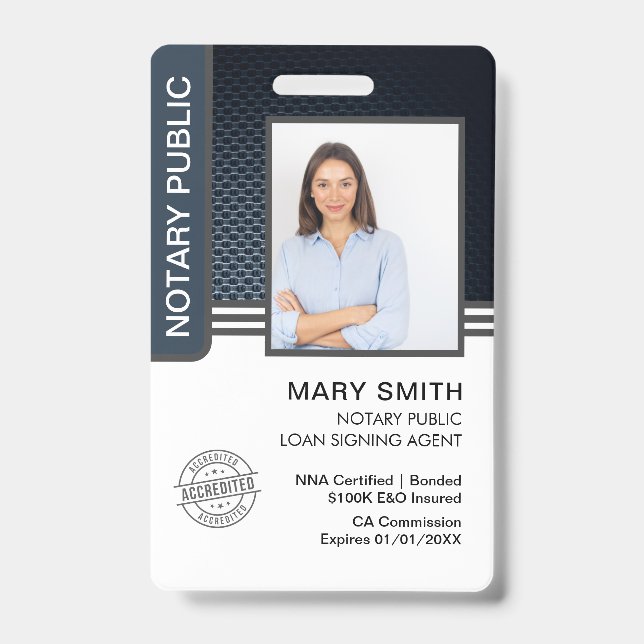 Tarjeta De Identificación Id. del agente de firma de préstamos públicos de n (Parte frontal)