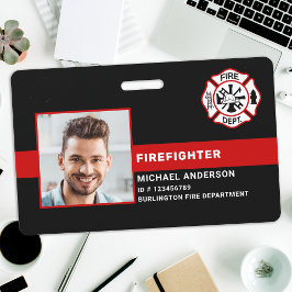 Tarjeta De Identificación ID del bombero fotográfico personalizado del depar