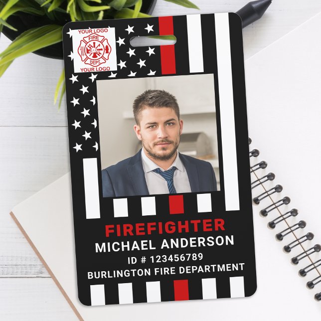 Tarjeta De Identificación ID del bombero fotográfico personalizado del depar (Subido por el creador)