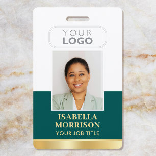 Tarjeta De Identificación ID del Empleado Nombre Logotipo de la Empresa Nego