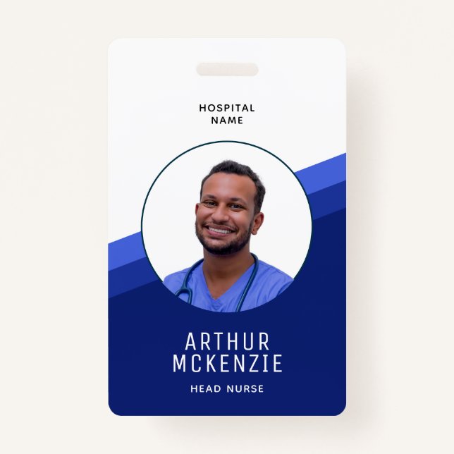 Tarjeta De Identificación ID del hospital de fotografía de enfermería (Anverso)