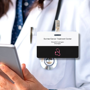 Tarjeta De Identificación ID del nombre médico oncológico del hospital de cá